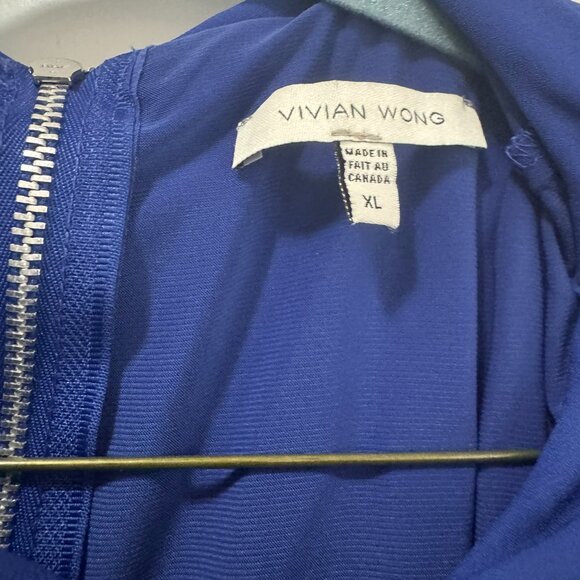 Vivian Wong Royal Blue High-Low Sleeveless Dress – Size XL (Made in Canada) - Picture 3 of 5